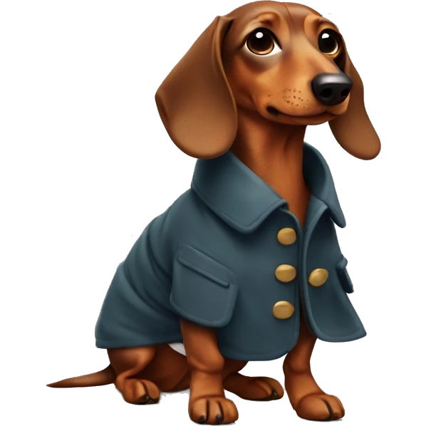dachshund wearing coat emoji