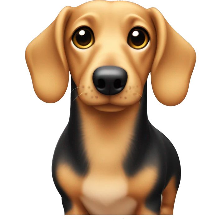 Sausage dog, blond hairs, head only emoji