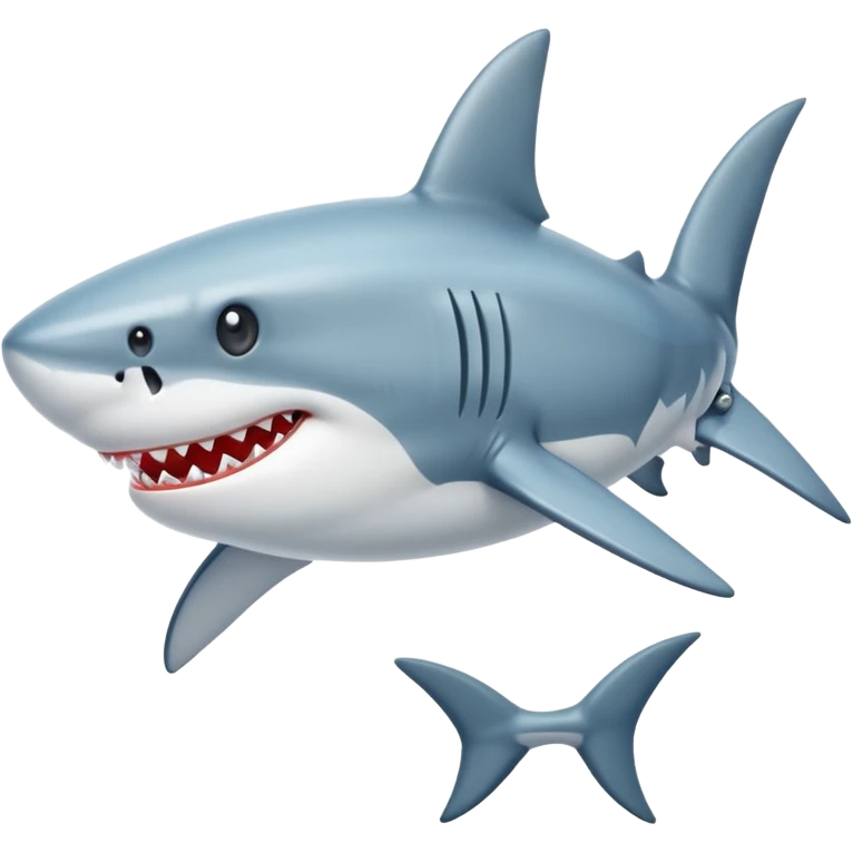 A shark with a pair of shoes emoji