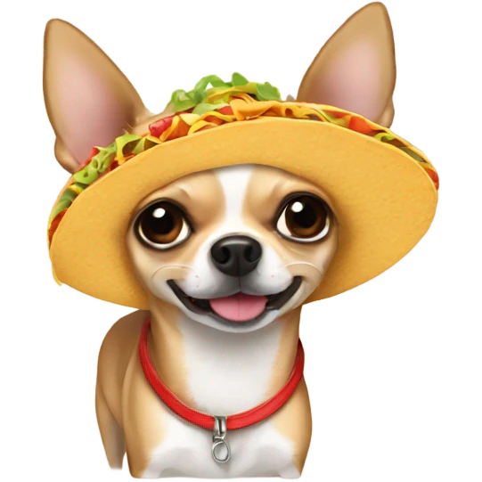 Chihuahua with taco emoji