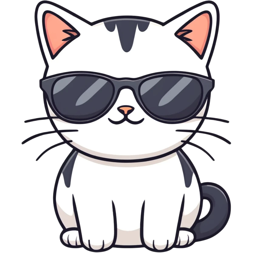 Cat with sunglasses emoji