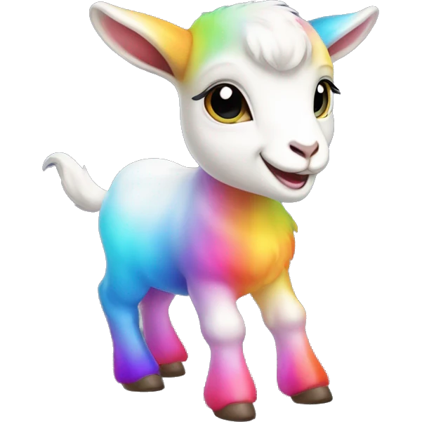 baby goat, rainbow, fruity, jelly, glow, colorful emoji