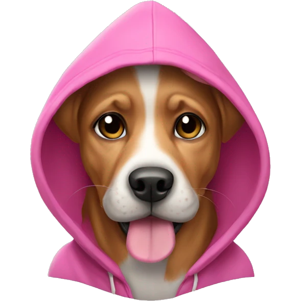Dog with pink hoodie emoji