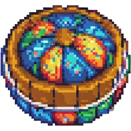 a ball basket, pixel art style emoji