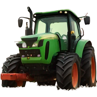 a tractor on the field in a sunset emoji