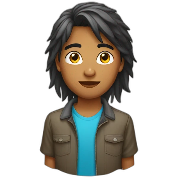 indian american teenager boy with mullet emoji