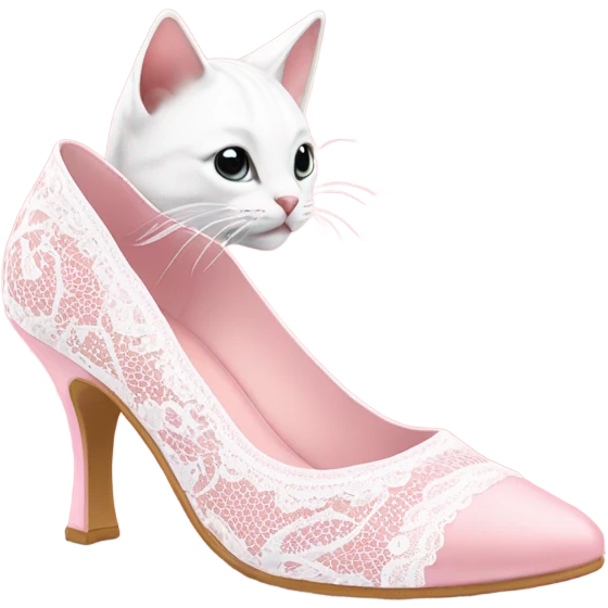 pink and white lace kitten heel emoji