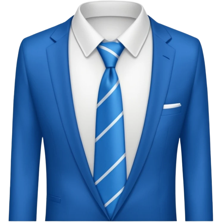 men's blue tie on white shirt, minimalism, no emojis or faces, iOS emoji style emoji