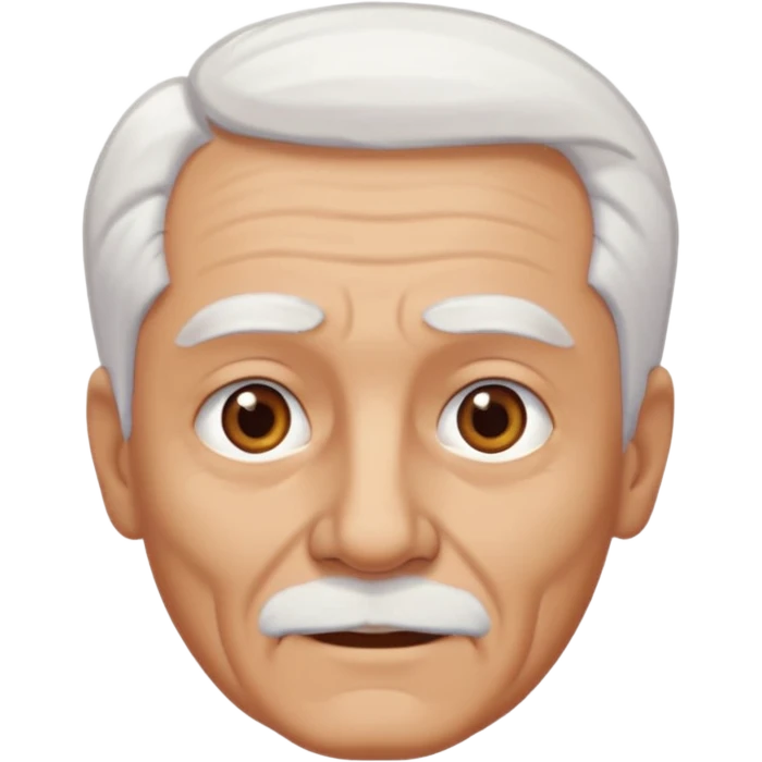 Illustrated emoji of an old man, white hair, dark eyes, tanned skin, without mustache emoji