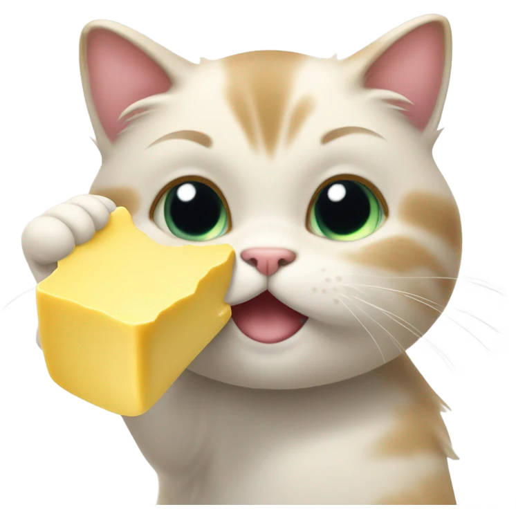 Cat eating butter emoji