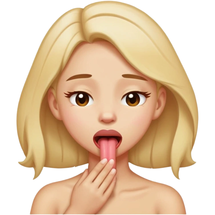 Girl sticky toung out with eyes close holding neck  emoji
