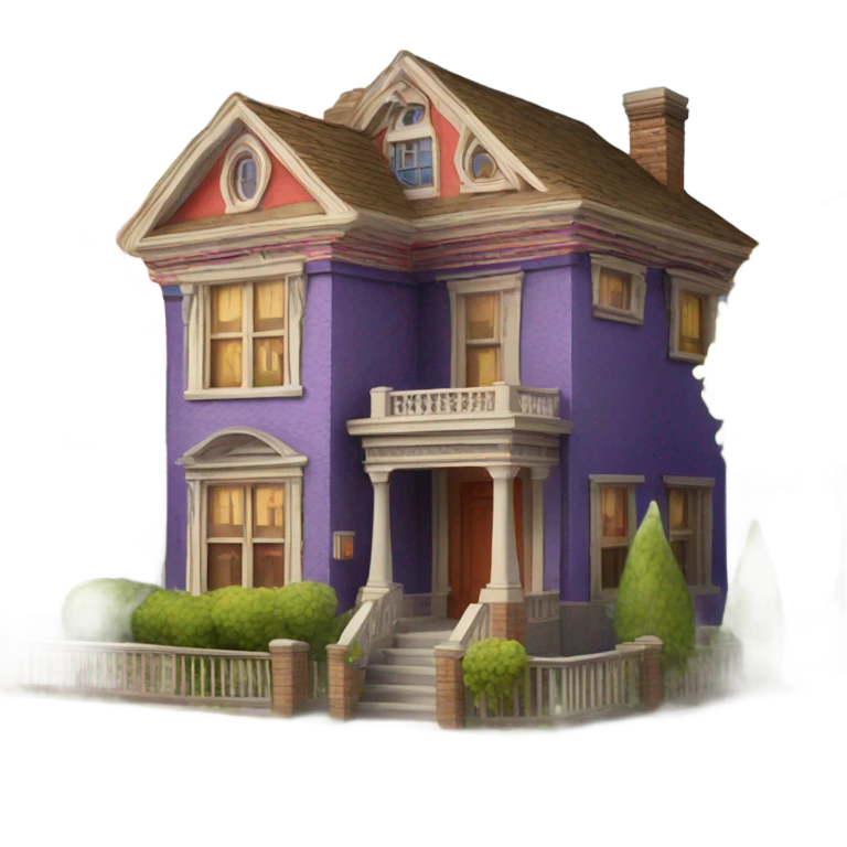 3D house painting emoji