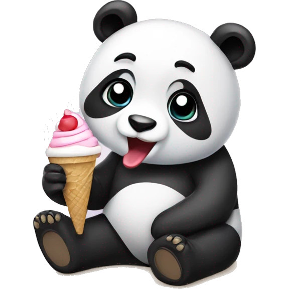 Panda eating ice cream emoji
