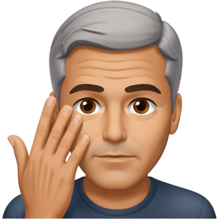 George clooney hand over his face emoji