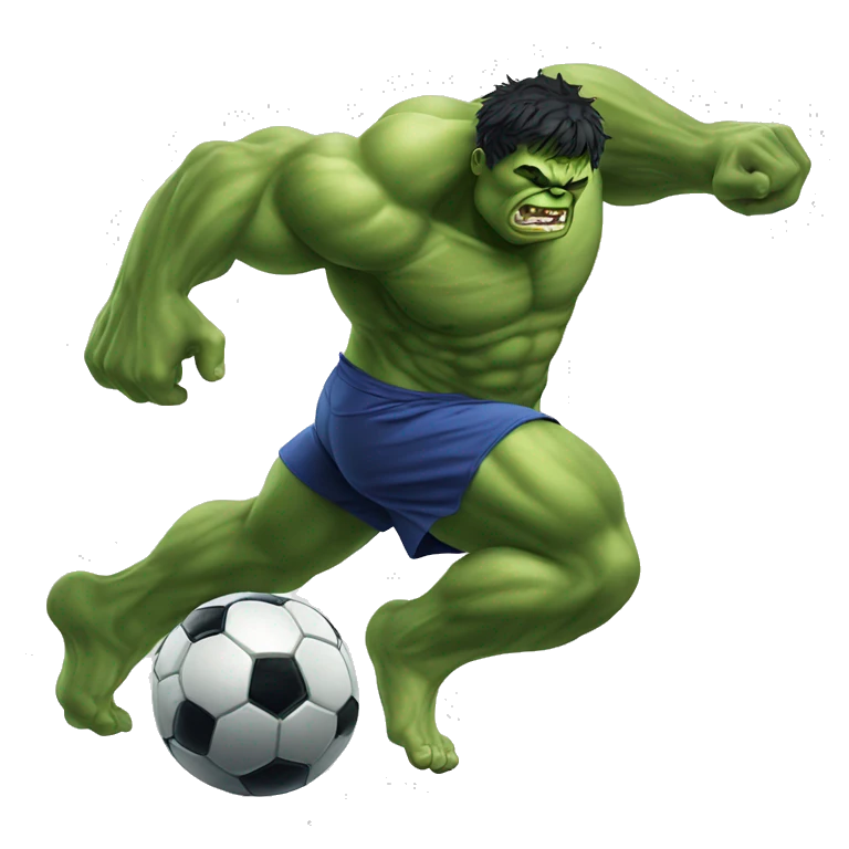 hulk kicking a soccer ball emoji