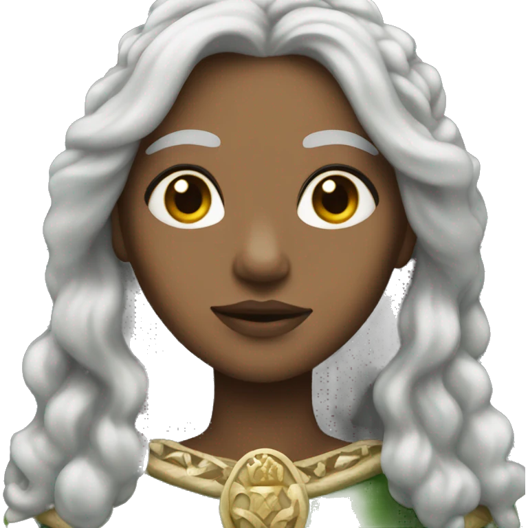 Irish Queen with light skin long gray hair and a crown emoji