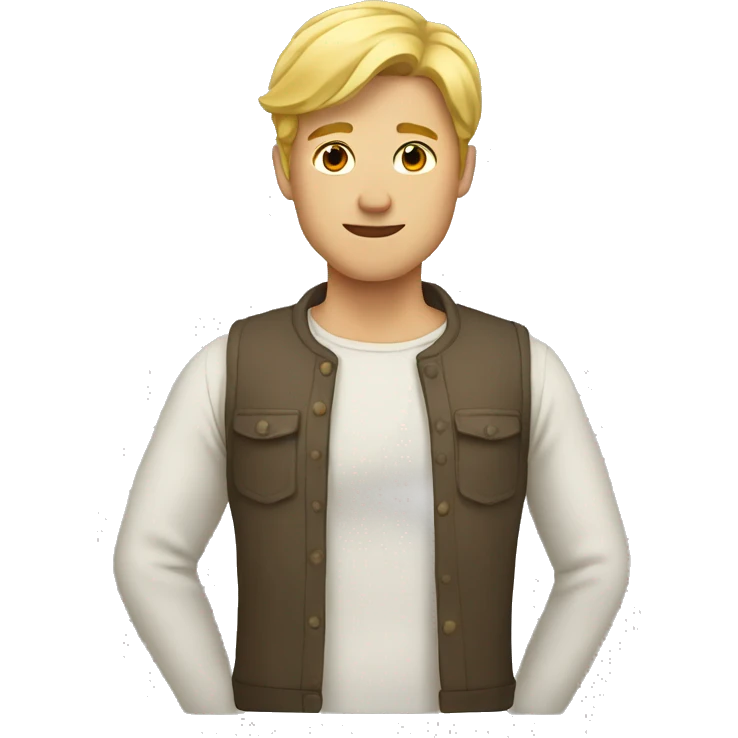 Man with blonde hair with his arms across his chest  emoji