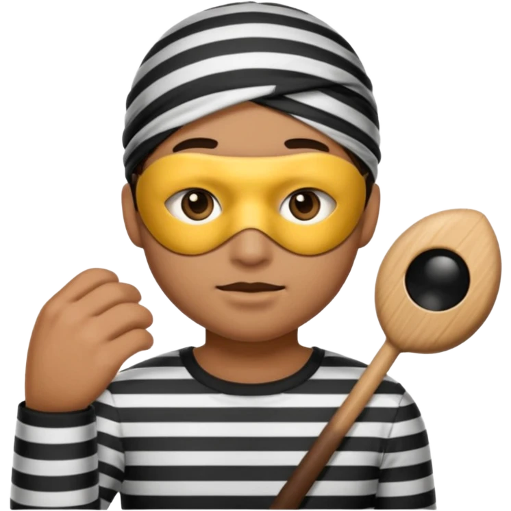 A theif robber emoji,Stripped shirt.eye mask. emoji