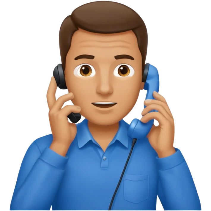 a man calling emoji