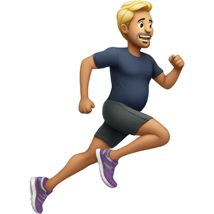 running pregnant man emoji