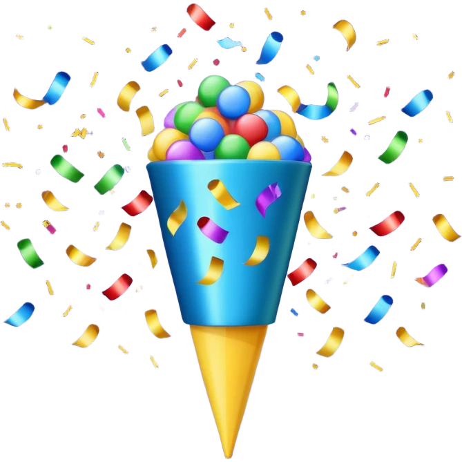 party popper with confetti burst emoji