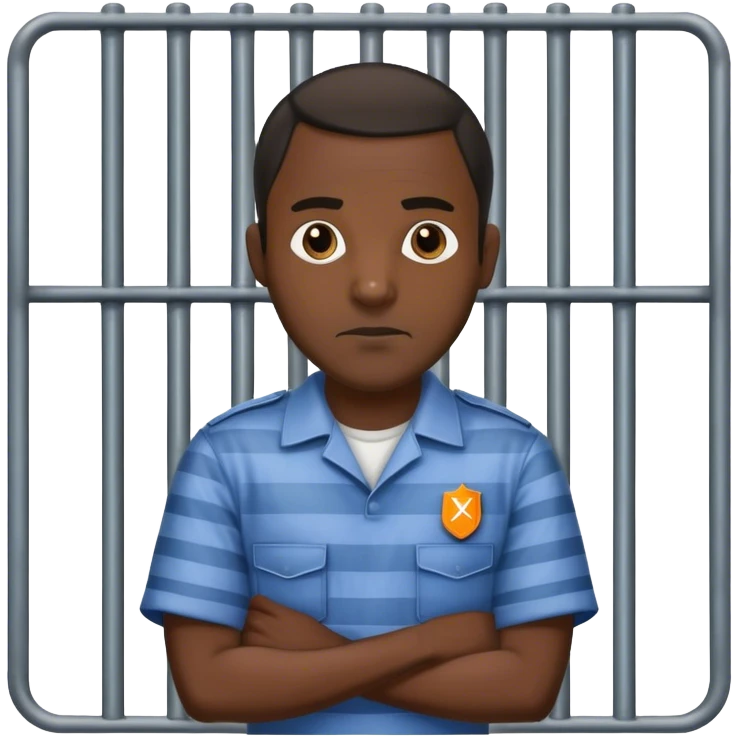 A dark man in jail emoji