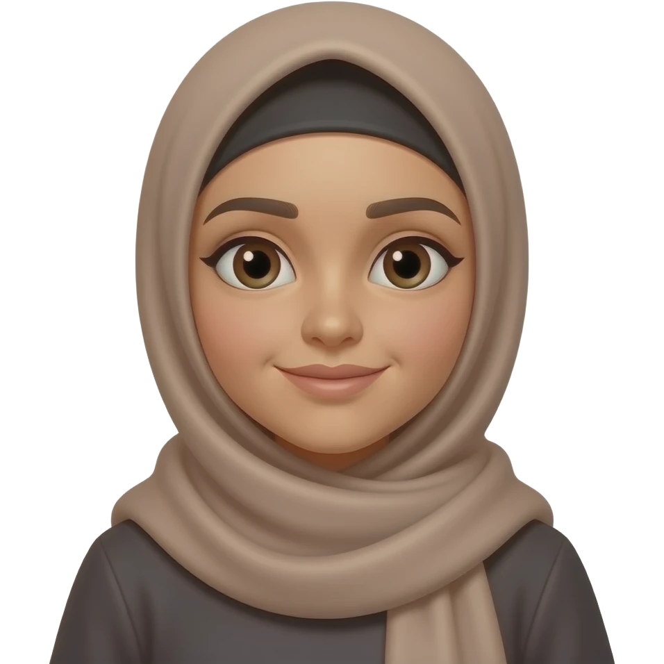 Brown Muslim girl with hijab Amira emoji