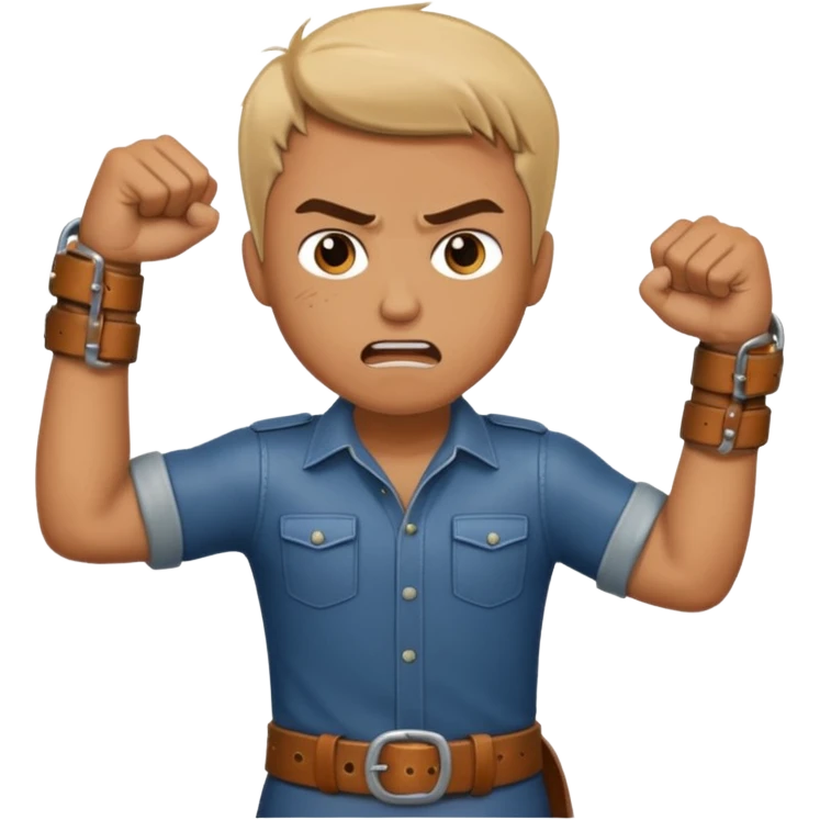 A man angry throwing a belt to someone’s ass emoji