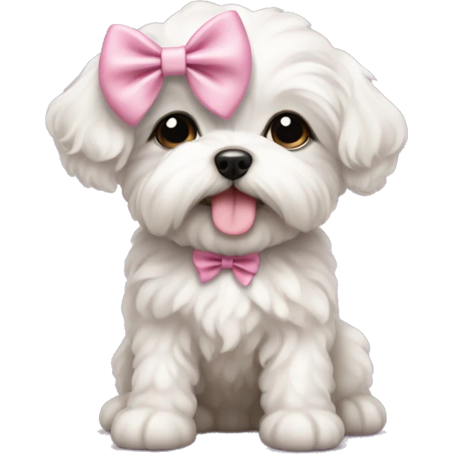 Schichon puppy pink bow emoji