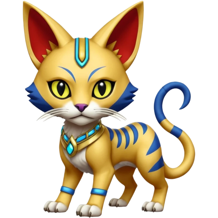 Bastet-Gatomon-Vernid-Protogen-Digimon-Fakémon-Pokémon-creature  emoji