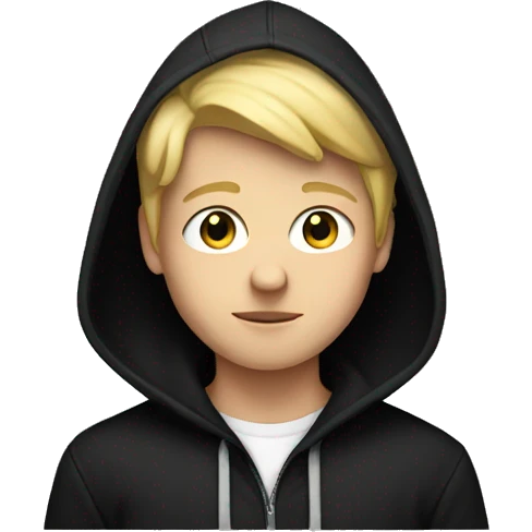 Blonde boy in black hoodie emoji