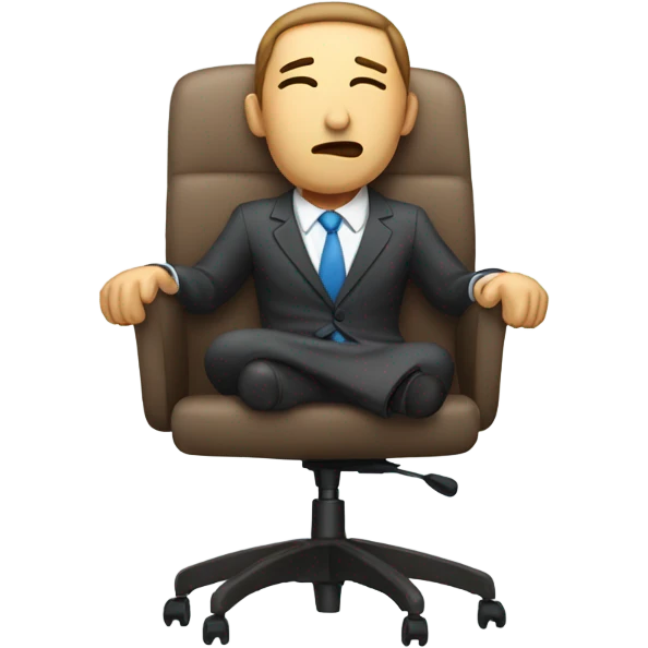 Man asleep in office chair emoji