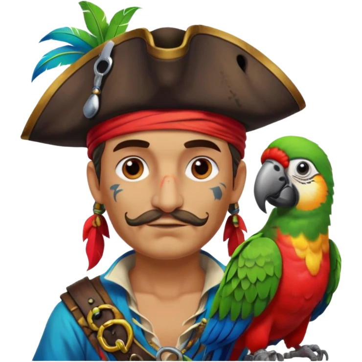 pirate and parrot emoji