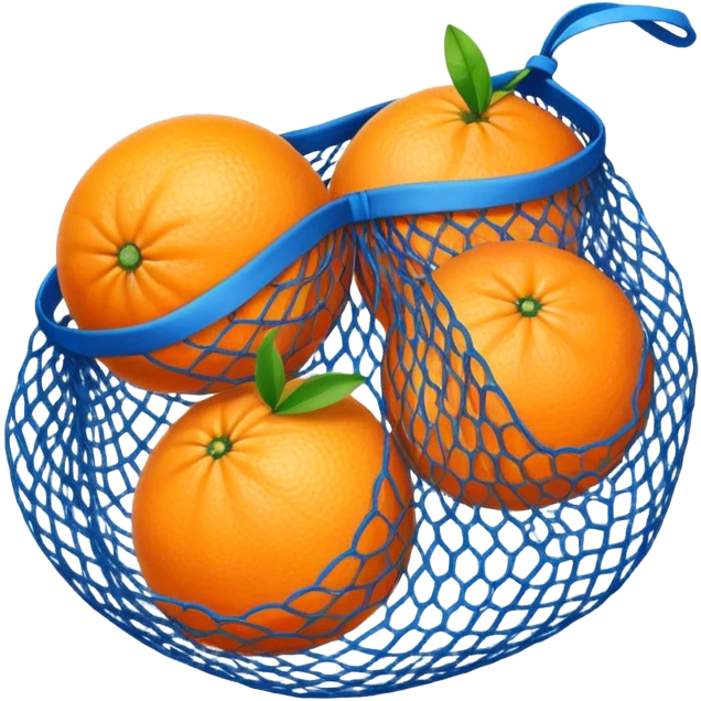 oranges in blue mesh bag emoji