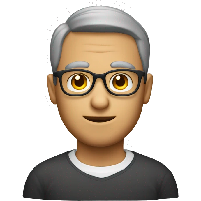 Hombre sin pelo en la cabeza y con lentes emoji