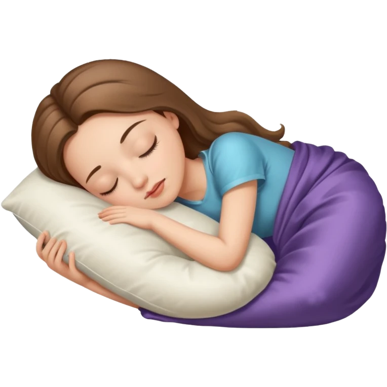 sleeping beauty light brunette white girl with a silk pillow emoji