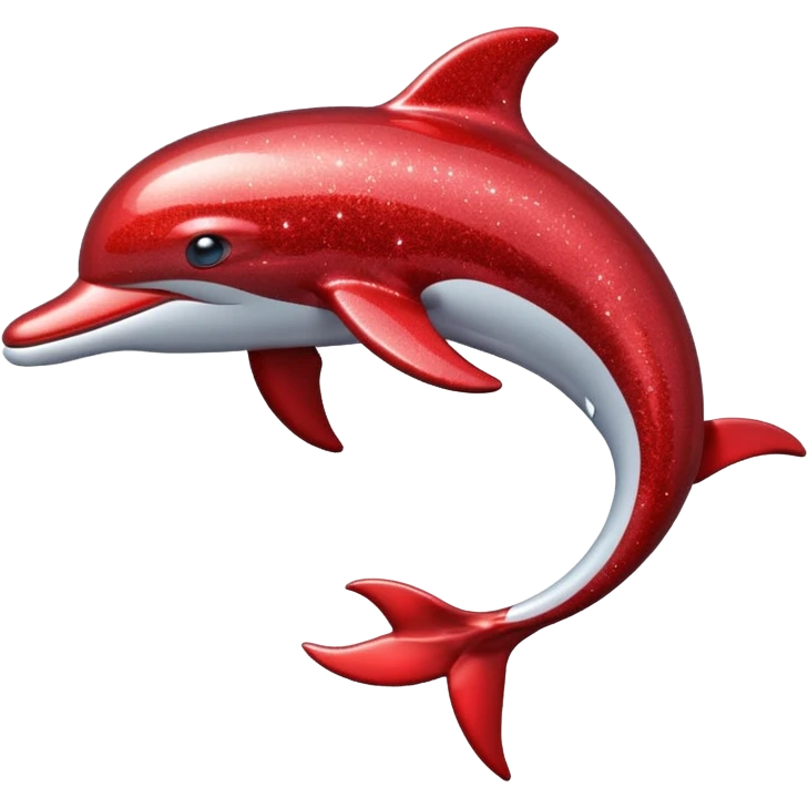 red glitter dolphin emoji