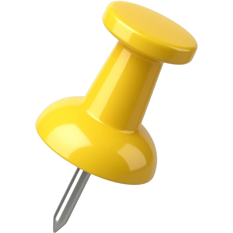 a-push-pin-in- light yellow -color,-realistic-lighting-and-depth,-matte-background emoji