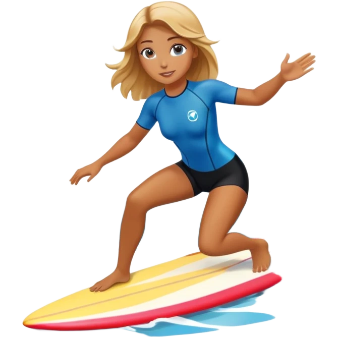 beautiful girl do surfing emoji