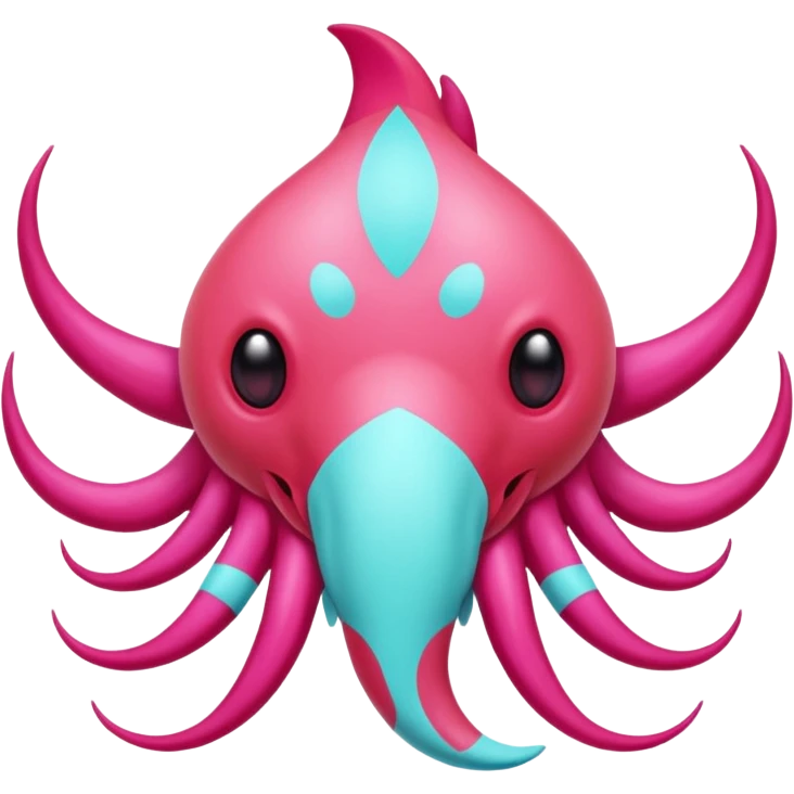 Epic complex detailed sanguine-red magenta pink white pastel realistic aesthetic-scenic-Fakémon-Trico-Sergal-Serval-Vernid-creature (full body) with cyan markings  emoji