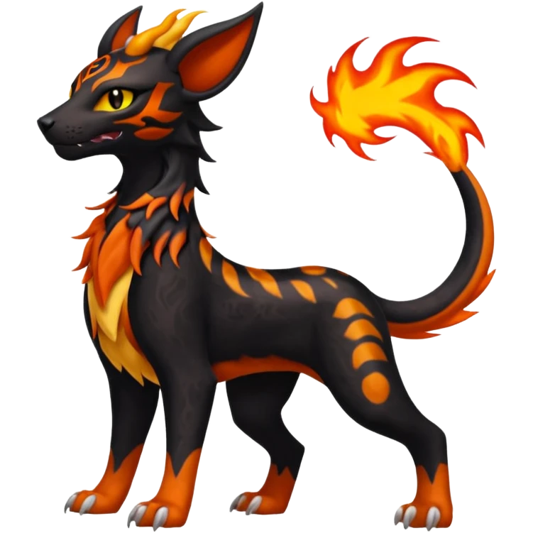 Elemental Groovy Diaphanous Scaley Demonic Liepard-Houndoom-Litten-Sprigatito-Pokémon-fusion-creature (full body) emoji