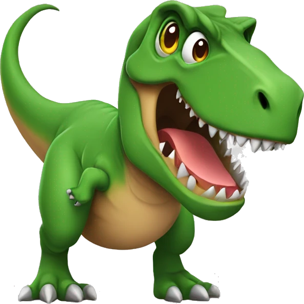t-rex with t-shirt emoji