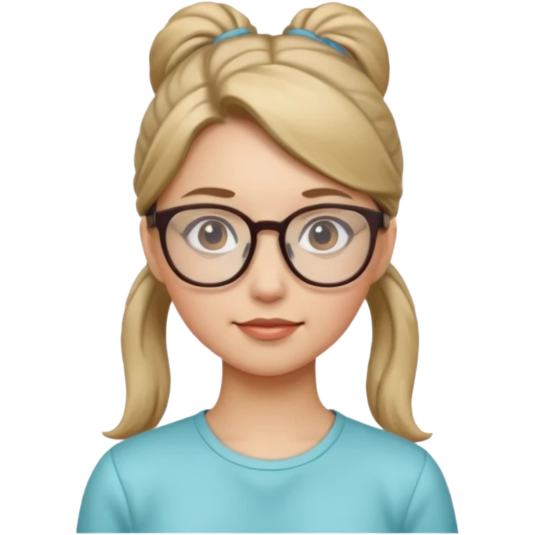 Ponytail Girl with Glasses emoji