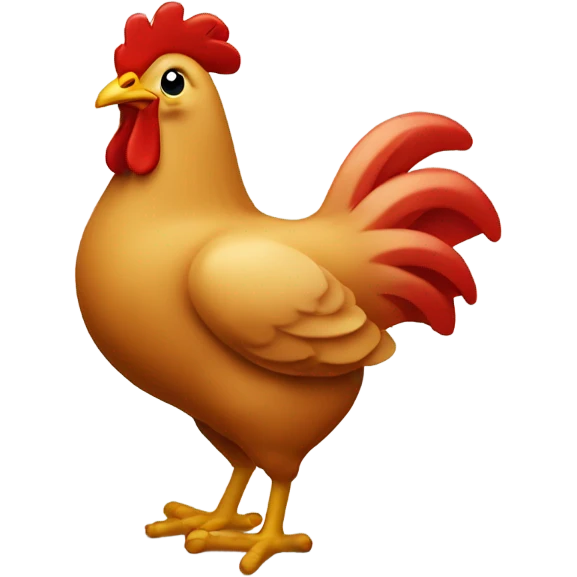 Cursive Red Letter C with the shape of a chicken emoji