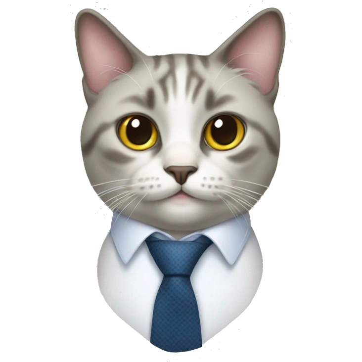 Cat wearing a tie emoji
