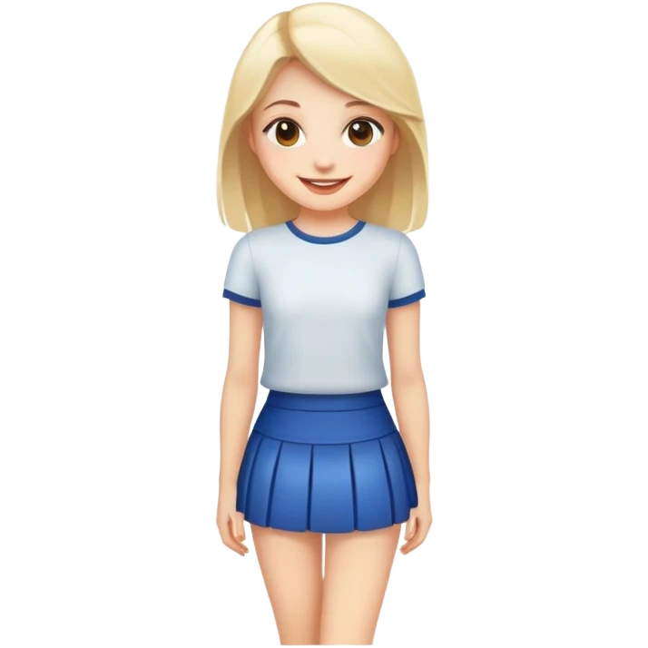 smiling girl portrait close-up with mini skirt emoji