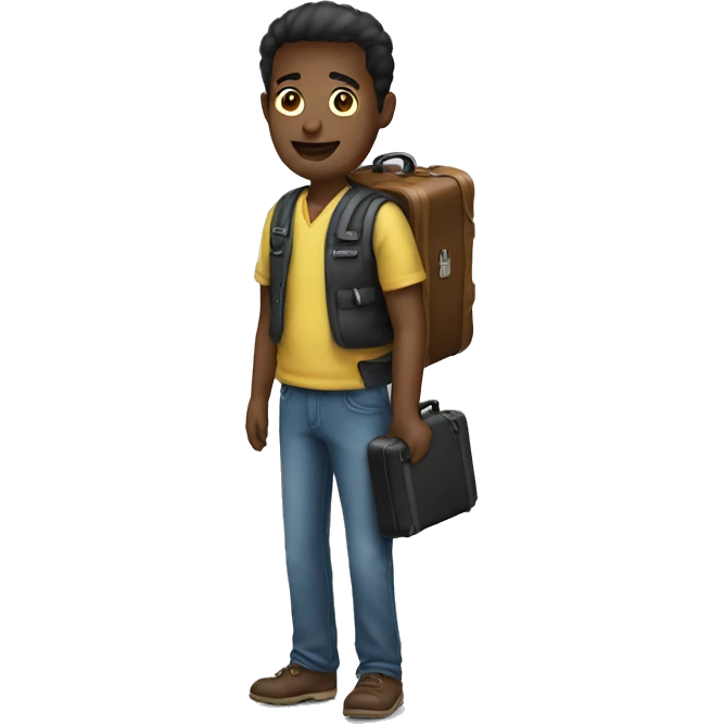 migrant with a suitcase emoji