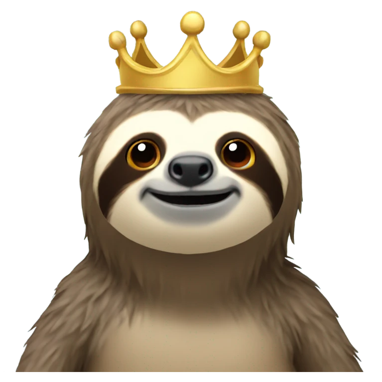 a sloth with a crown emoji