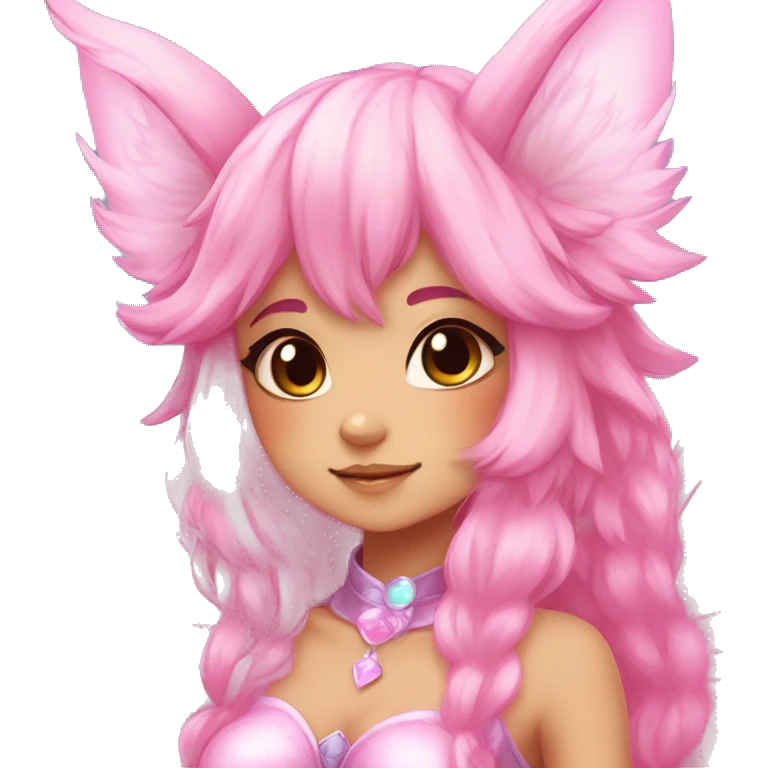 Anthro Shiny Pastel Pink Anime Chibi Fairy Fakémon Fur Sona emoji