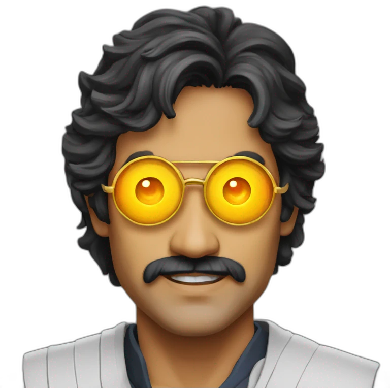 Nagarjuna with laser eyes emoji